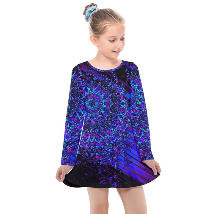 UV Mandala Kids  Long Sleeve Dress