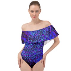 Uv Mandala Off Shoulder Velour Bodysuit  by MRNStudios