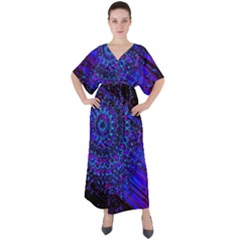 Uv Mandala V-neck Boho Style Maxi Dress by MRNStudios