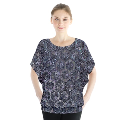 Lily Pads Batwing Chiffon Blouse by MRNStudios