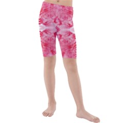 Pink Marbling Ornate Kids  Mid Length Swim Shorts by kaleidomarblingart