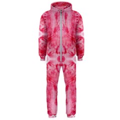 Pink Marbling Ornate Hooded Jumpsuit (men)  by kaleidomarblingart