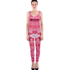 Pink Marbling Ornate One Piece Catsuit by kaleidomarblingart