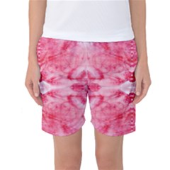 Pink Marbling Ornate Women s Basketball Shorts by kaleidomarblingart