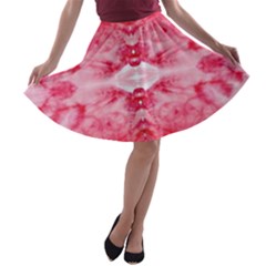 Pink Marbling Ornate A-line Skater Skirt by kaleidomarblingart