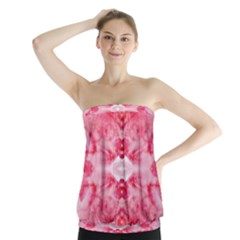 Pink Marbling Ornate Strapless Top by kaleidomarblingart