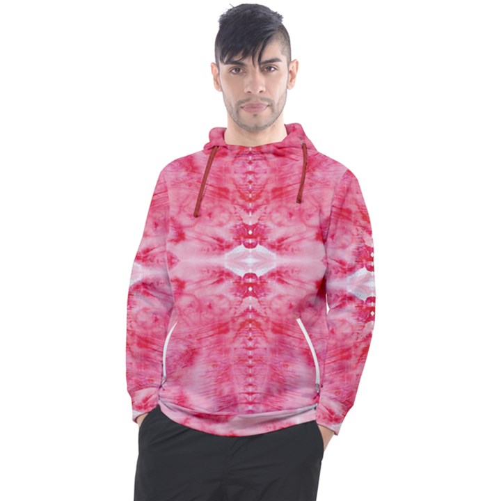 Pink Marbling Ornate Men s Pullover Hoodie