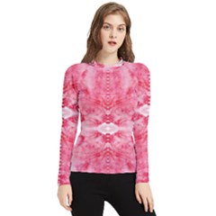 Pink Marbling Ornate Women s Long Sleeve Rash Guard