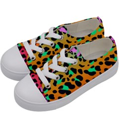  Kids  Low Top Canvas Sneakers Bright Leopard  by TanitaSiberia