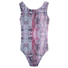 Pink On Grey I Repeats Kids  Cut-out Back One Piece Swimsuit by kaleidomarblingart