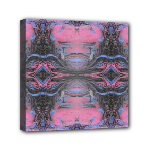 Grey Pink Module  Mini Canvas 6  X 6  (stretched) by kaleidomarblingart