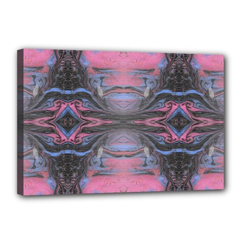 Grey Pink Module  Canvas 18  X 12  (stretched) by kaleidomarblingart