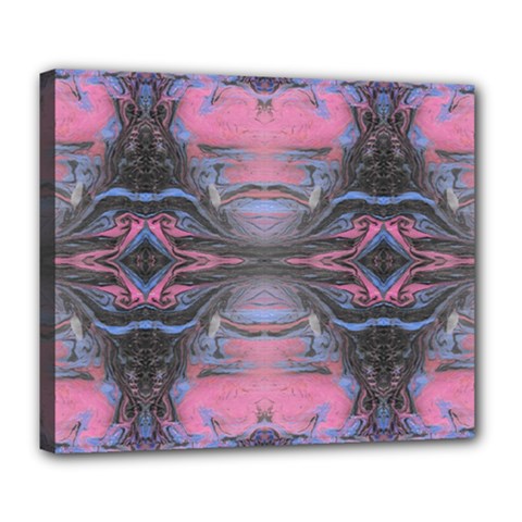 Grey Pink Module  Deluxe Canvas 24  X 20  (stretched) by kaleidomarblingart