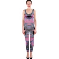 Grey Pink Module  One Piece Catsuit by kaleidomarblingart