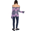 Grey Pink Module  Off Shoulder Long Sleeve Top View2