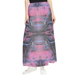 Grey Pink Module  Maxi Chiffon Skirt