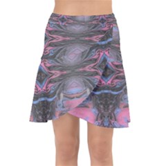 Grey Pink Module  Wrap Front Skirt