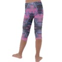 Grey Pink Module  Kids  Lightweight Velour Capri Leggings  View4