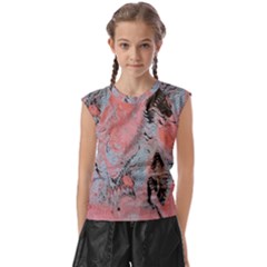 Pink Arabesque Kids  Raglan Cap Sleeve Tee