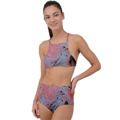 Pink Arabesque High Waist Tankini Set by kaleidomarblingart