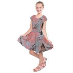 Pink Arabesque Kids  Short Sleeve Dress by kaleidomarblingart