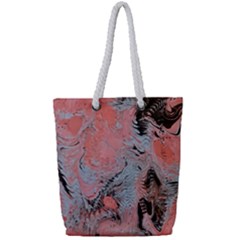 Pink Arabesque Full Print Rope Handle Tote (small) by kaleidomarblingart