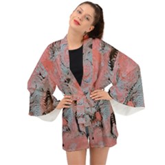 Pink Arabesque Long Sleeve Kimono by kaleidomarblingart