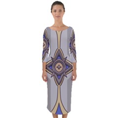 Abiogenisis Quarter Sleeve Midi Bodycon Dress by sacredsymbology