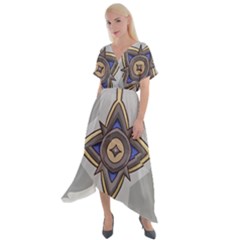 Abiogenisis Cross Front Sharkbite Hem Maxi Dress by sacredsymbology