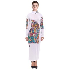 Flower Cat Turtleneck Maxi Dress by LW323