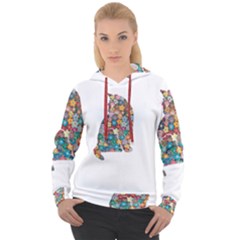 Flower Cat Women s Overhead Hoodie