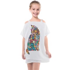 Flower Cat Kids  One Piece Chiffon Dress by LW323