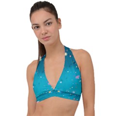 Bluesplash Halter Plunge Bikini Top by LW323