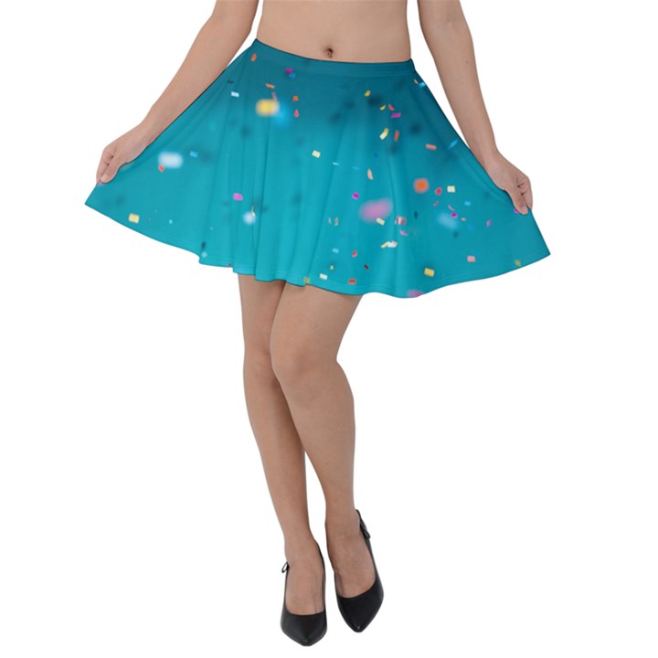 Bluesplash Velvet Skater Skirt