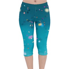 Bluesplash Velvet Capri Leggings  by LW323