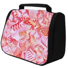 Cherry Blossom Cascades Abstract Floral Pattern Pink White  Full Print Travel Pouch (big) by CrypticFragmentsDesign