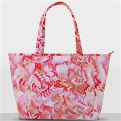 Cherry Blossom Cascades Abstract Floral Pattern Pink White  Back Pocket Shoulder Bag  by CrypticFragmentsDesign