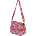 Cherry Blossom Cascades Abstract Floral Pattern Pink White  Saddle Handbag View2