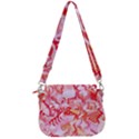 Cherry Blossom Cascades Abstract Floral Pattern Pink White  Saddle Handbag View3