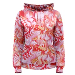 Cherry Blossom Cascades Abstract Floral Pattern Pink White  Women s Pullover Hoodie by CrypticFragmentsDesign