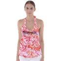 Cherry Blossom Cascades Abstract Floral Pattern Pink White  Babydoll Tankini Top View1