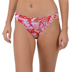 Cherry Blossom Cascades Abstract Floral Pattern Pink White  Band Bikini Bottom by CrypticFragmentsDesign