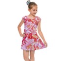 Cherry Blossom Cascades Abstract Floral Pattern Pink White  Kids  Cap Sleeve Dress View1