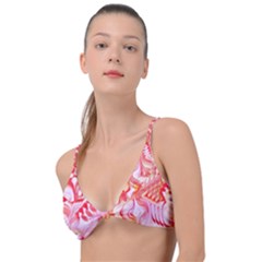 Cherry Blossom Cascades Abstract Floral Pattern Pink White  Knot Up Bikini Top by CrypticFragmentsDesign