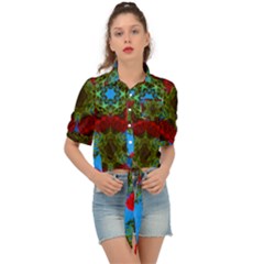 Rosette Tie Front Shirt  by LW323