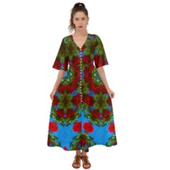 Rosette Kimono Sleeve Boho Dress by LW323