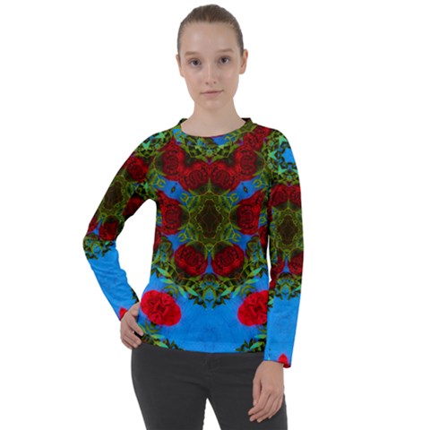 Rosette Women s Long Sleeve Raglan Tee by LW323