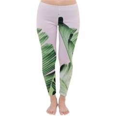 Palm Leaves On Pink Classic Winter Leggings by goljakoff