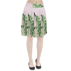 Palm Leaves On Pink Pleated Skirt by goljakoff