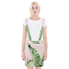 Palm Leaves On Pink Braces Suspender Skirt by goljakoff